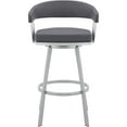 thumbnail image 6 of Armen Living Bronson 29" Slate Grey Faux Leather and Silver Metal Bar Stool, 6 of 8