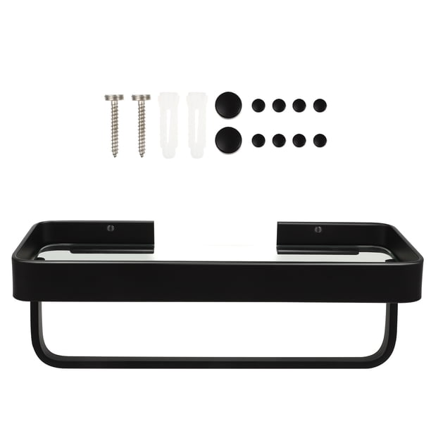 EeaseMX Estantes flotantes para baño, estantes colgantes de pared con toallero, estantes de almacenamiento de pared