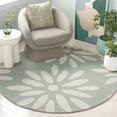 thumbnail image 2 of SAFAVIEH Kids Daisy Flowers Wool Area Rug, Teal/Ivory, 6' x 6' Round, 2 of 10