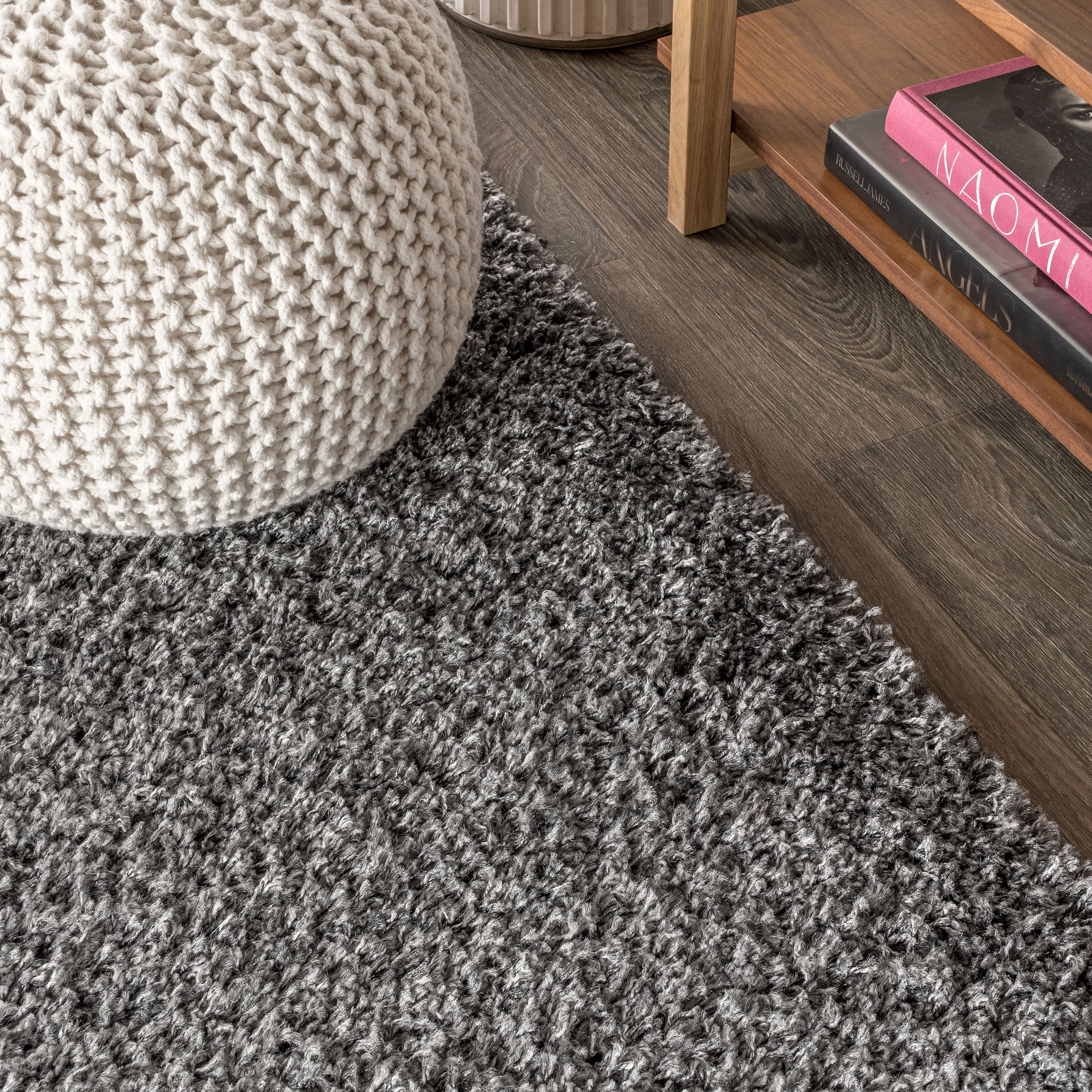 JONATHAN Y MERCER SHAG 4 x 6 Area Rug, Mercer Plush - Charcoal, MCR106B-4
