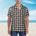 thumbnail image 3 of Balery Black Plaid Heart Print Men's Hawaiian Shirts Short Sleeve Beach Shirt Relaxed Fit Vacation Button Down Shirts-Medium, 3 of 7