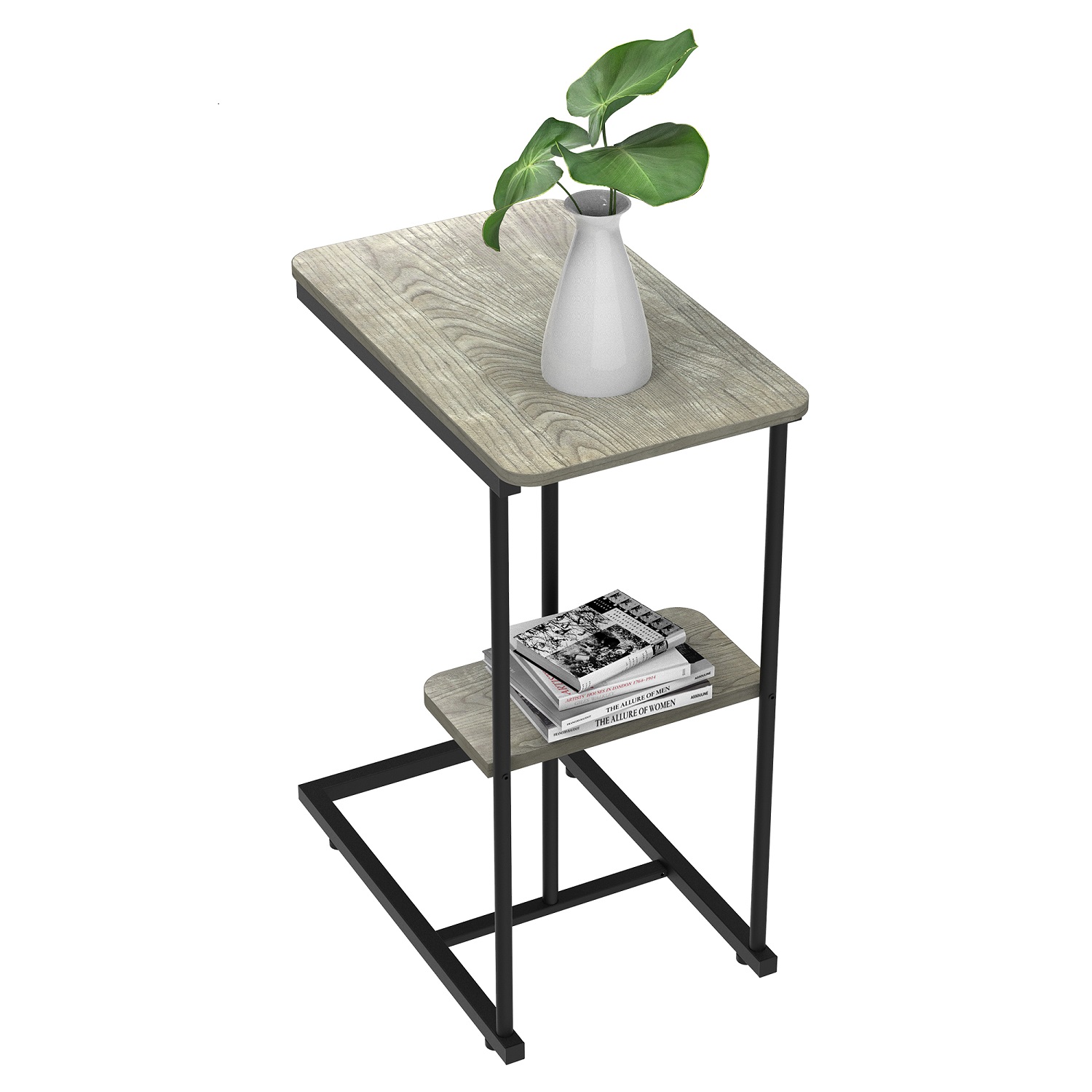 CShaped Metal End Table for Sofa Couch and Bed, Side Sofa Table C