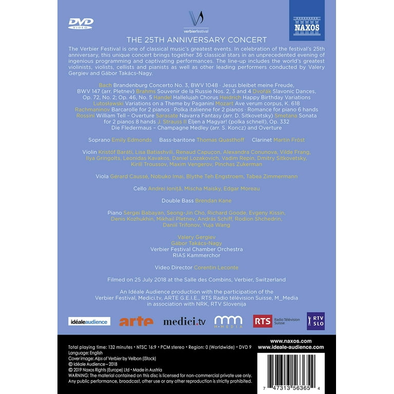 メーカー直売 - 人気ランキング DVD, Naxos (DVD), 25th Festival Verbier Music Performance & その他