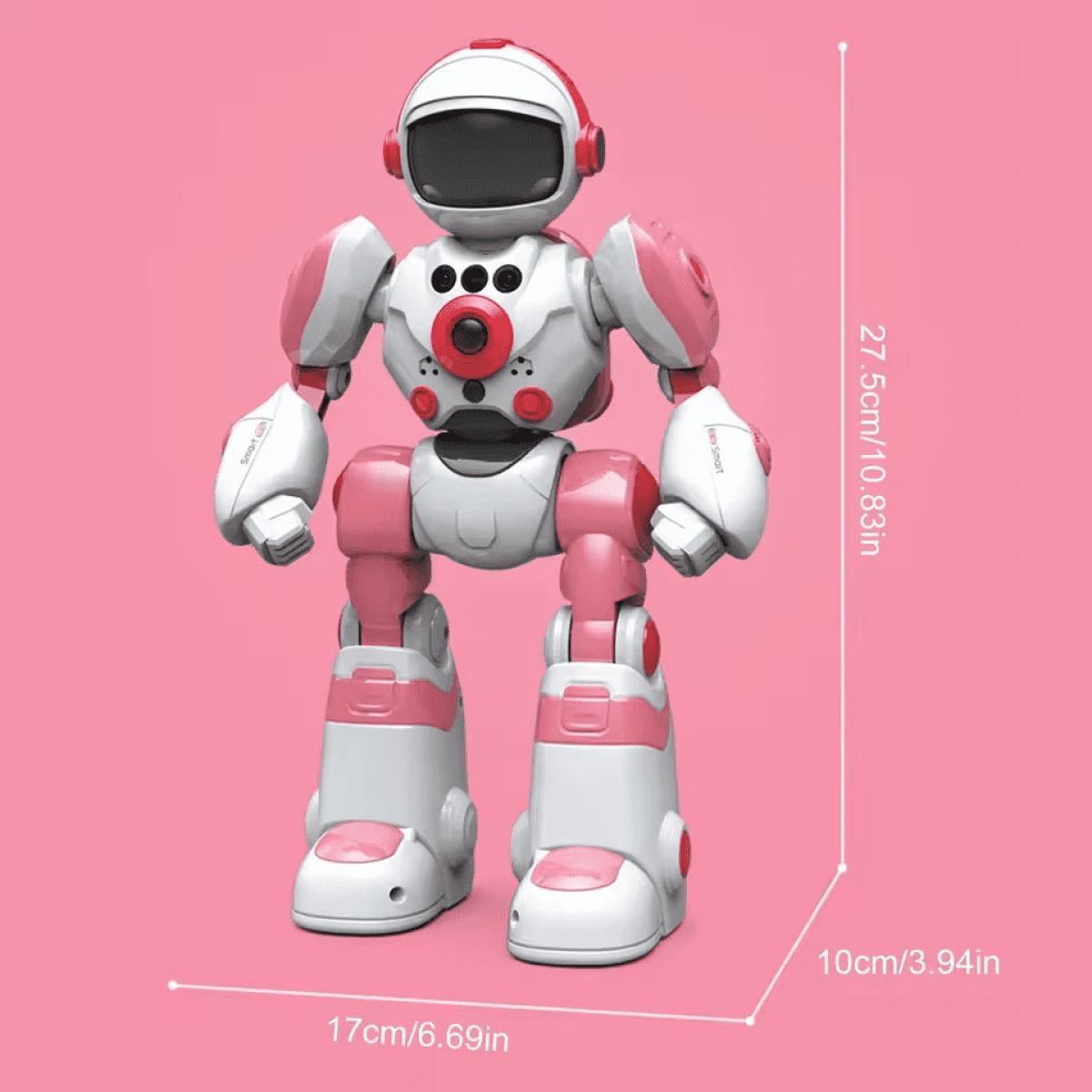 RC Robot Toys for Kids with Gesture Sensing Programmable & Intelligent Voice for Age 3+ Gifts(Red)