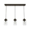 thumbnail image 2 of Hunter - Devon Park 3-light Onyx Bengal, Large Cluster Light, Dimmable, Rustic Style, Linear Shaped, for Bedrooms, Dining, Living Rooms - 19155, 2 of 9