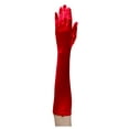 thumbnail image 1 of Gants en Satin Rouges pour Femmes Grande Taille, Longueur Coude, 1 of 1
