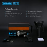 IMALENT MS32 Brightest Flashlight, Tactical, High Lumens, Type-C Rechargeable, 200,000 Lumens, CREE XHP70.2 LEDs, 8 Modes, Outdoor, Emergency, Caving