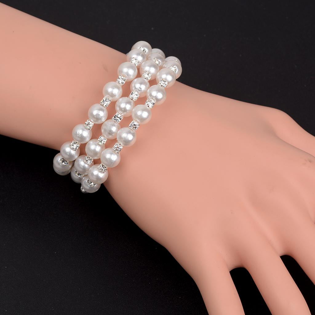 Buy 3 Strand Pearl Bracelet, Multi Layer Pearl Bracelet, 3 Layer Pearl  Bracelet, Multi Strand Bracelet, 3 Row Pearl Bracelet, Stacked Bracelet  Online in India - Etsy