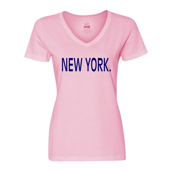 Inktastic New York in Blue Text Women's V-Neck T-Shirt