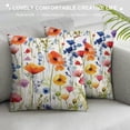 thumbnail image 3 of Jiayy  Wildflowers Throw Pillow Covers Watercolor Poppy Cornflower Chamomile Square Pillow Cases for Decorative Cushion Bed Couch Sofa White, 3 of 5