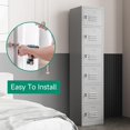 thumbnail image 4 of 71" Metal Storage Cabinet with 6 Doors,Metal Lockers for Employees,Lockable Locker Cabinets for School, Gym, Home, Office Staff, Garage-Assembly Required(Gray), 4 of 8