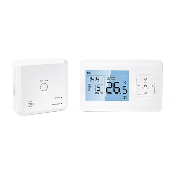 component Blauwe plek contant geld Wi-Fi Smart Thermostat Wireless Programmable Thermostat with RF Receiver  Tabletop Wall-Mounted Style APP Control Voice Control Compatible with  Assistant Gas Boiler Heating Temperature Cont - Walmart.com