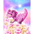 thumbnail image 2 of Sheena Pike Art 26x32 White Modern Wood Framed Museum Art Print Titled - Dino Donut Galaxy, 2 of 4