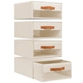 thumbnail image 1 of Organizadores de armario DIMM, cubos de almacenamiento extraíbles, paquete de 4, color beige, 1 of 9