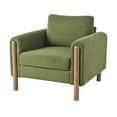 thumbnail image 4 of Oversized Accent Chair, Upholstered Living Room Chairs Single Sofa Chair with Walnut Legs, Curved handrail, Green, 4 of 19