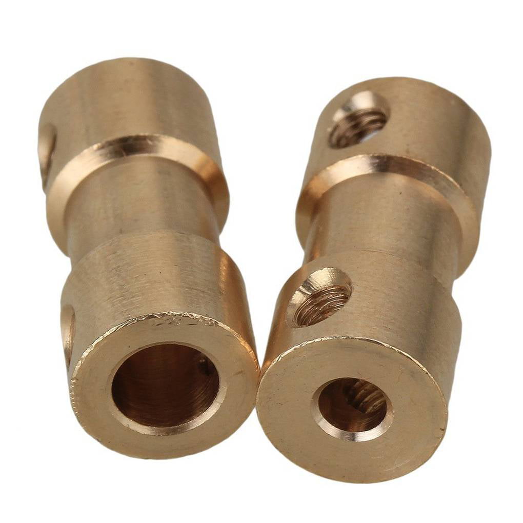 Morza Golden Brass Rigid Shaft Adapter Connector Coupling Coupler motor transmission Motor Transmission Connector with Screws Wrench