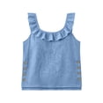 thumbnail image 4 of Jaunzuar Sleeveless Tops for Women Linen Wide Strap Solid Color Tank Tops Loose Summer Casual Tops L, 4 of 8