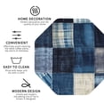 thumbnail image 3 of Vsdgher Indigo Patchwork Quilt Leather Coasters for Drinks, Durable Drink Coasters 4 Set for Tabletop Protection, Luxurious Home Décor and Housewarming Gift-Octagon, 3 of 6