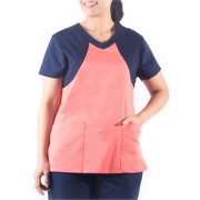 Women's V-Neck Color Block Active Scrub Top