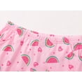 thumbnail image 5 of Beezizac Cotton Pajama for Girls - Pink Watermelon & Heart Short Sleeve Set 2-Piece for Kids Sleepover PJ Size 6, 5 of 7