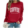 thumbnail image 2 of Women Blouses Long Zipper Hoodie Women Suit Jackets Zip Sweatshirt Long Sleeve Pullover Thin Pullover Sweatshirt Jacket No Hood Sweater Tops Soft Lightweight Sweatshirts Red M, 2 of 4