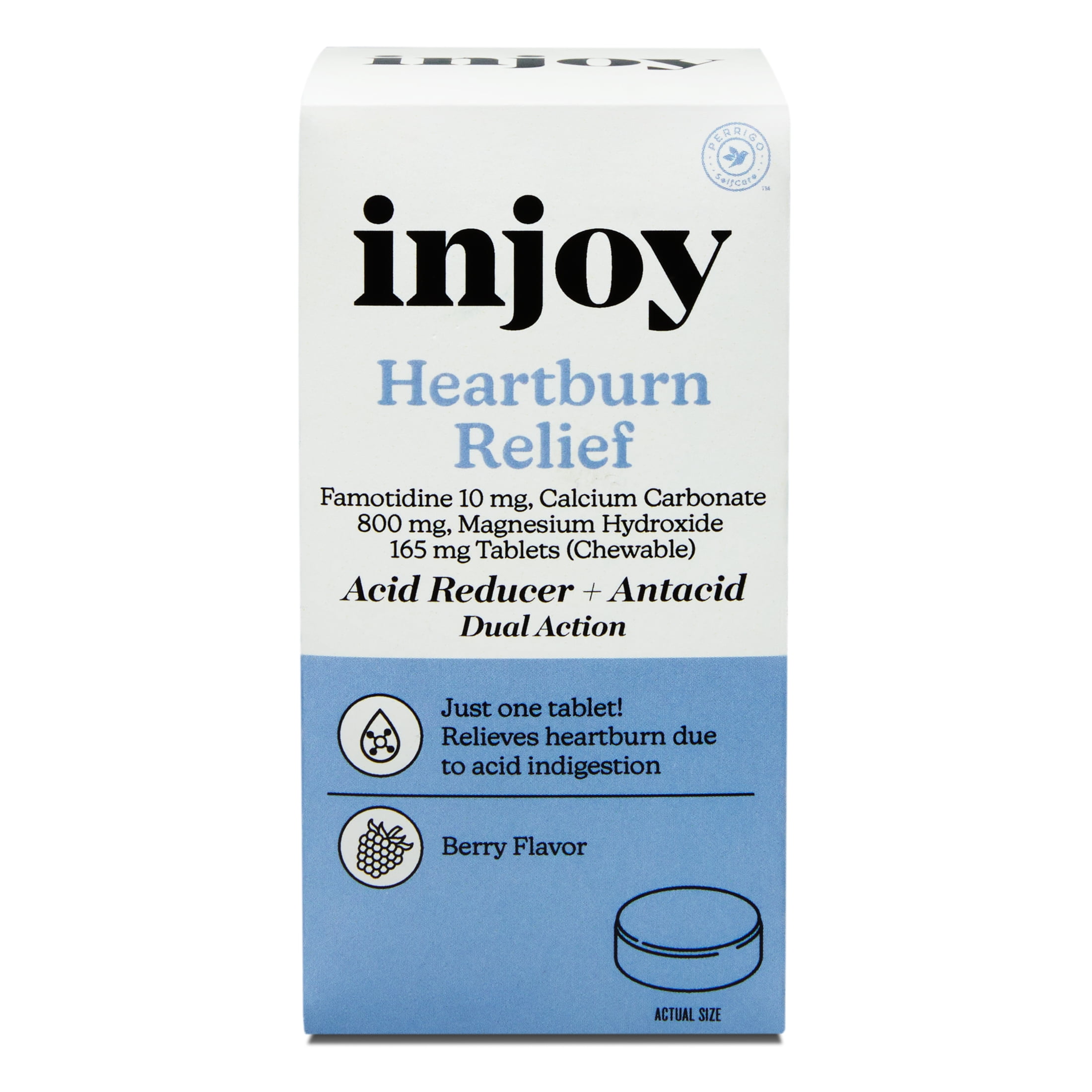 injoy Dual Action Complete Acid Reducer Tablets, Berry, 25 Count
