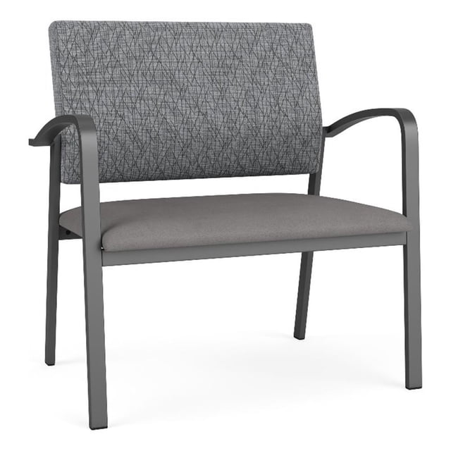 Pemberly Row Chaise de Réception Bariatrique en Polyuréthane 18.5 Pouces en Charbon/gris