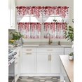 thumbnail image 4 of Red Eucalyptus Leaves Swag Curtains for Living Room/Bedroom Windows, Summer Botanical Weeping Wooden Kitchen Curtains and Valances Set 36 Inch Length, Light Filtering Swags Valance Curtain Panels, 4 of 5