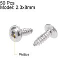 thumbnail image 2 of Wqlpp-2 .3x8mm Vis Auto-Tapotantes Tête de Poêle Phillips avec Vis de Rondelle Attaches en Acier Inoxydable 304 Boulons 50 Pcs, 2 of 4