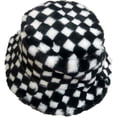 thumbnail image 2 of CoCopeaunts Men Bucket Hat Fashion Chessboard Checker Plush Fisherman Hat Women Autumn Winter Thickened Vintage Keeping Warm Cap, 2 of 8