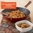 thumbnail image 5 of IMUSA GKG-61021 Light Cast Iron Pre-Seasoned Wok with Wood Handle 14-Inch, Red, 5 of 13
