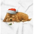 thumbnail image 2 of Christmas Sleeping Puppy Santa Hat Women's Graphic T Shirt Tees Brisco Brands M, 2 of 5
