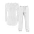 thumbnail image 5 of Dakiuu Girls Boys Fleece Pajamas Set Soft Cozy Fuzzy Plush Pullover Sweatshirt Pants Outfit for Kids Long Sleeve Top Pant Sleepwear Loungewear White 5-6 Years (120), 5 of 6