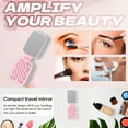 thumbnail image 2 of DESIGNICE Compact Mirror,Integrated Comb Travel Makeup Mirror,Daily Carry Small Mirror,Pink, 2 of 7