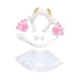 thumbnail image 4 of Conjunto de orejas y cola de vaca para disfraz de animales para espectáculos de carnaval y fiestas 5 piezas, 4 of 9