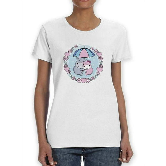 Loving Elephants Shaped T-Shirt Women -Smartprints Designs, Female Small