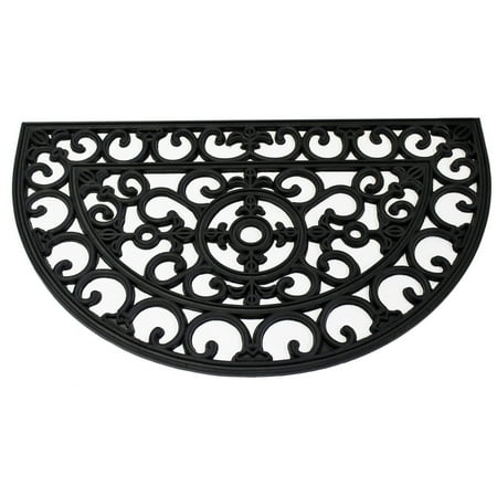 Envelor Home And Garden Rubber Doormat Half Round Fleur De