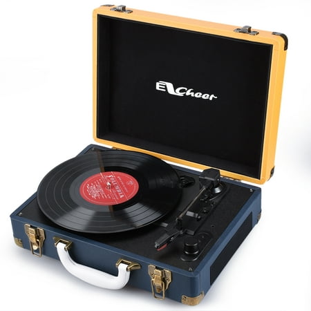 Ezcheer Vinyl Record Player Bluetooth Turntable with Stereo