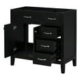 thumbnail image 2 of 36" Bathroom Vanity without Sink, Modern  Storage Cabinet with Double Doors & 3 Drawers, Freestanding Rectangular Vanity with Solid Frame, Cabinet Base Only, Black, 2 of 6