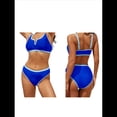 thumbnail image 3 of Trajes de Baño Deportivos para Mujer, Conjuntos de Dos Piezas de Cintura Alta y Corte Alto, Trajes de Baño Deportivos. Azul Real S, 3 of 7