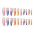 thumbnail image 5 of 20pcs/set Super Long Ballet Coffin Fake Nails Candy Color Nails Rainbow Gradient Trapezoidal Fake Nails Wearable Nails, 5 of 9