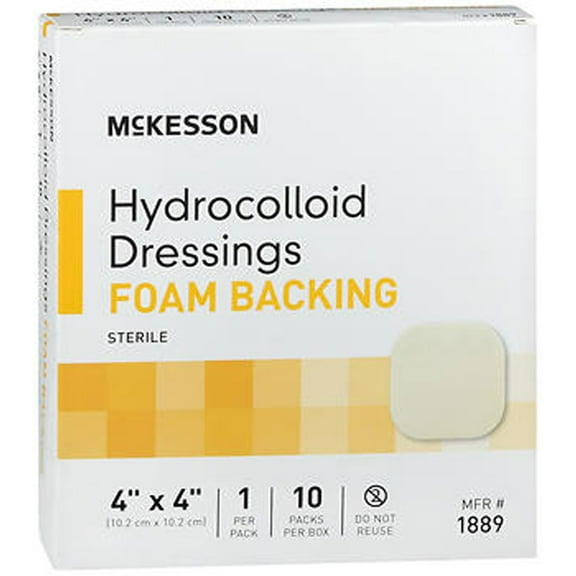 McKesson Hydrocolloid Dressing Foam Backing 4"x4" - 10 ct
