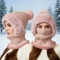 thumbnail image 2 of ChaoLingNeng Winter Beanie Hats for Women with Ear Flaps Crochet Skull Cap Warm Outdoor Ski Snow Hats Pompoms, 2 of 5