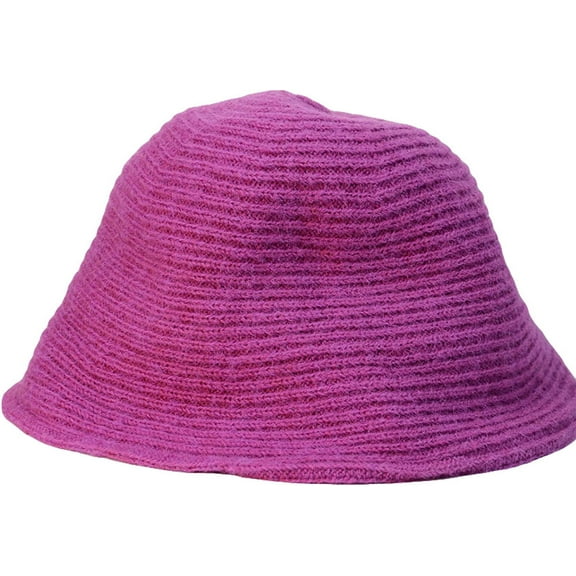CoCopeaunts Womens Bucket Hat Winter Warm Wool Knit Hat Solid Color Packable Comfortable Breathable Bowler Hat Walking Climbing