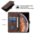 thumbnail image 7 of Feishell for Apple iPhone XS Max 6.5 inch Wallet Case with Wrist Strap,Flip Cover with Embossed Pattern PU Leather Kickstand Credit Card Slots Magnetic Clasp Folio Purse Phone Case,Brown, 7 of 7