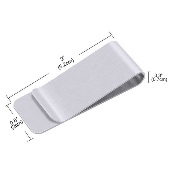 Stainless Steel Money Clip 2 Pack, Slim Cash Holder, Stainless Steel Credit Business Card Holder, Durable Compact 5.2X2X0.7Cm, for Men Women, 1 Set