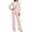 Pink, variant on UJNDER Women's Trousers Suit Two Piece Set Long Sleeve and Straight Pants Work Daily Wear Casual Outfit Button Front Comfortable Spring Fall Winter Pant Suits for Women Coffee XL