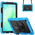 thumbnail image 1 of Funda para Samsung Galaxy Tab A11 Plus de 11 pulgadas (2025) y A9 Plus de 11 pulgadas (2023), resistente, a prueba de golpes, con soporte giratorio de 360° y correa de mano/bandolera., 1 of 9
