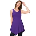 thumbnail image 2 of Made by Johnny Women's Handkerchief Hem Tank Tunic Top XL DARK_PURPLE, 2 of 6