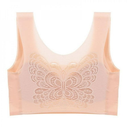 

Spree Ice Silk Bra Ultra-Thin Comfort Hollow Back Running Yoga Bra Seamless Wireless Solid Bra Fitness Bras Underwear